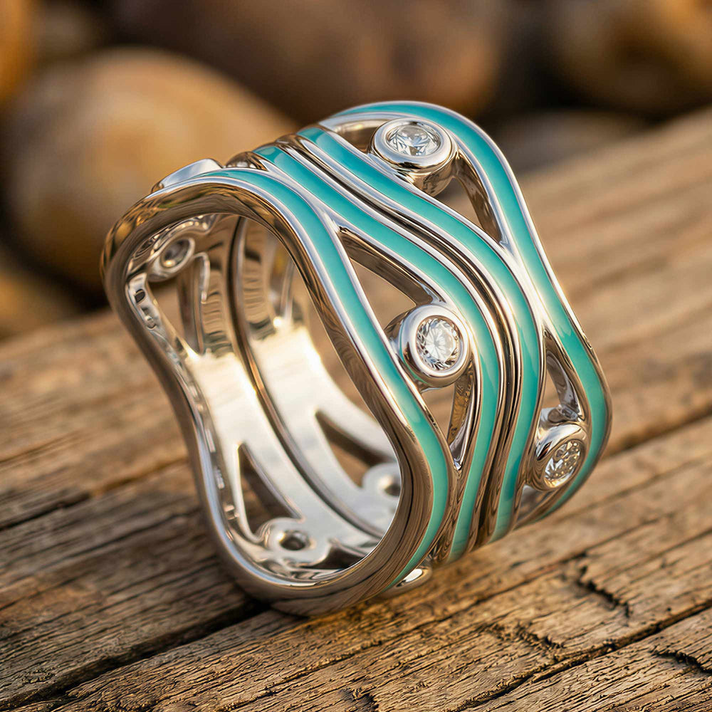 Desert Stream Ring - Moissanite - Serene Western
