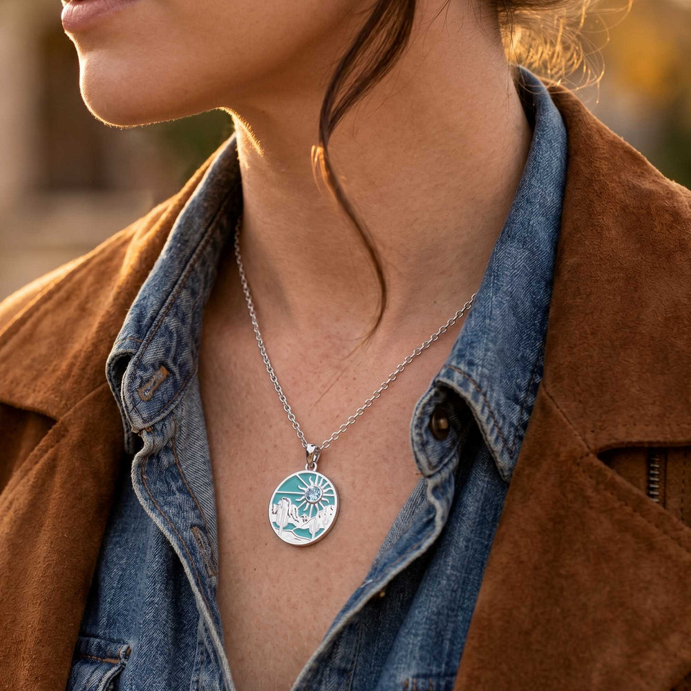 Desert Sunrise Necklace - Aquamarine - Serene Western