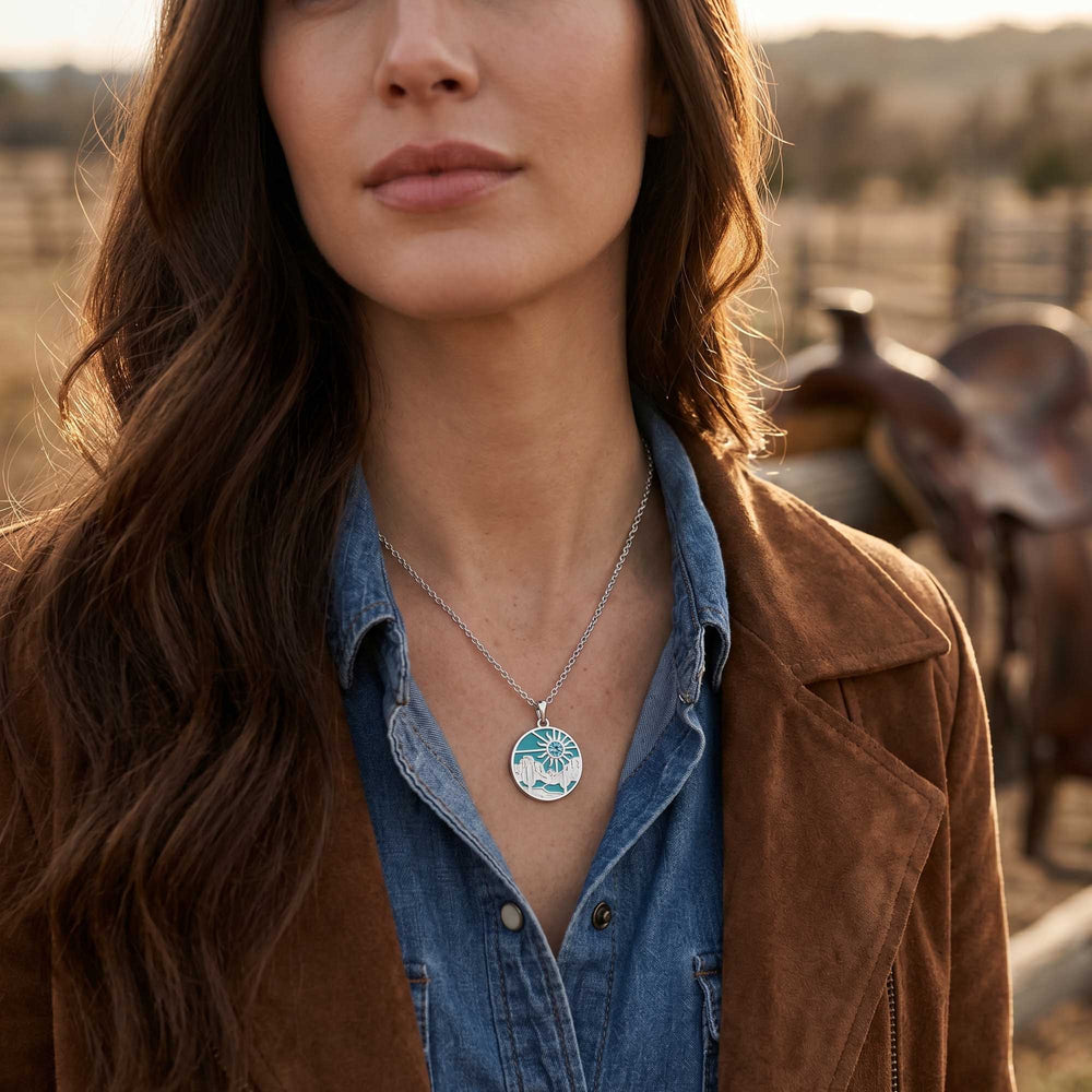 Desert Sunrise Necklace - Aquamarine - Serene Western