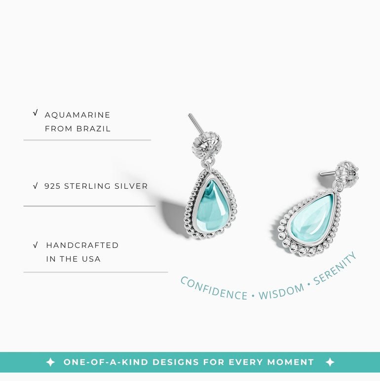 Desert Teardrop Earrings - Aquamarine - Serene Western