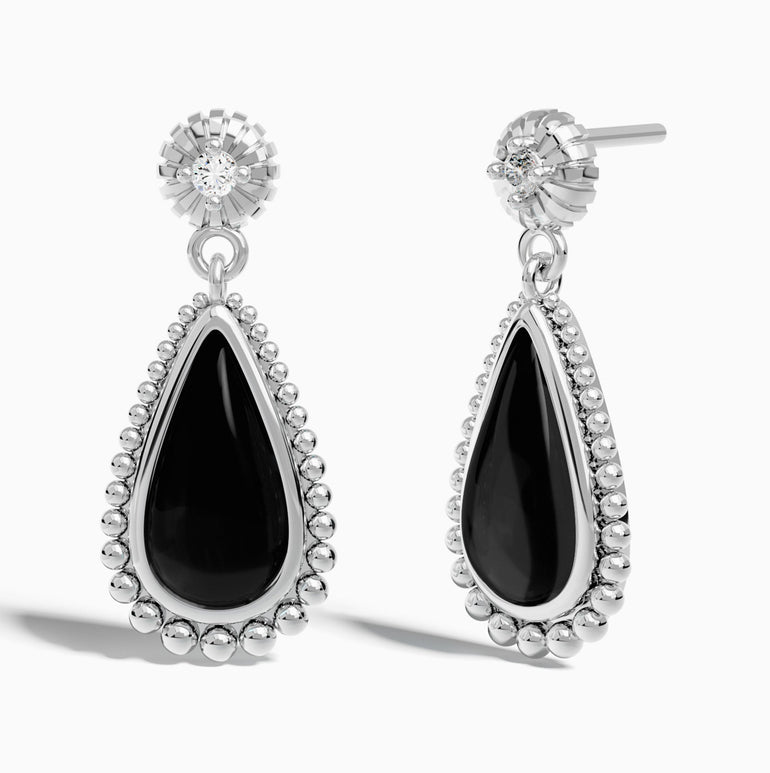 Desert Teardrop Earrings - Black Onyx - Serene Western