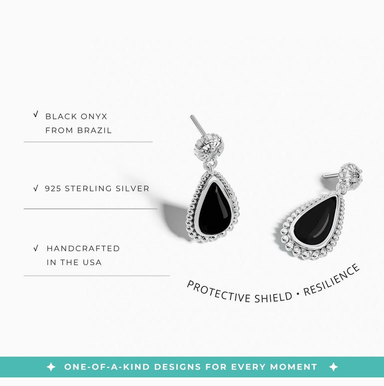 Desert Teardrop Earrings - Black Onyx - Serene Western