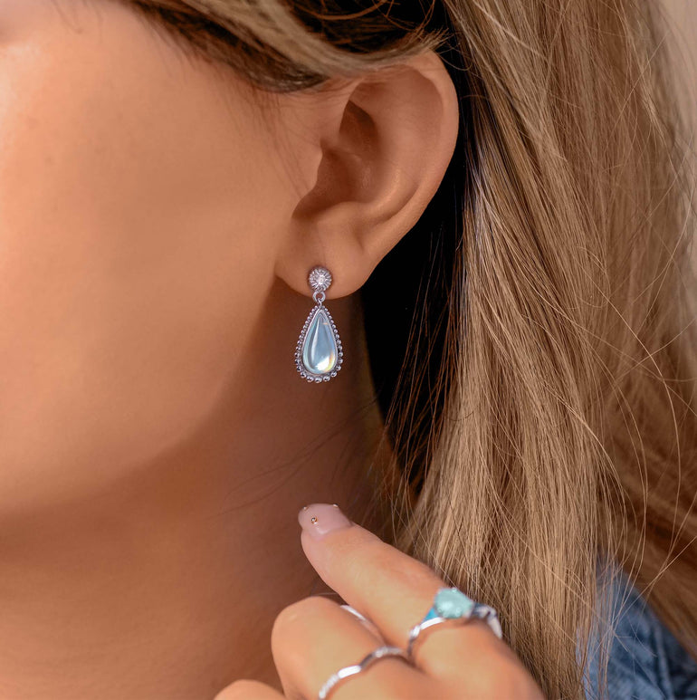 Desert Teardrop Earrings - Moonstone - Serene Western
