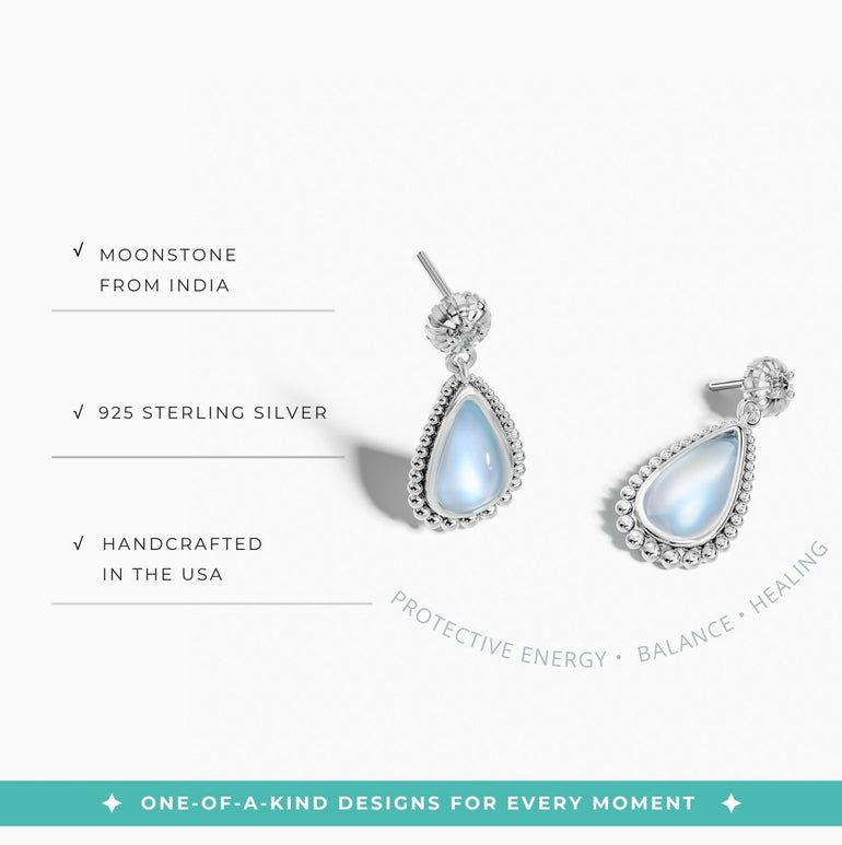 Desert Teardrop Earrings - Moonstone - Serene Western
