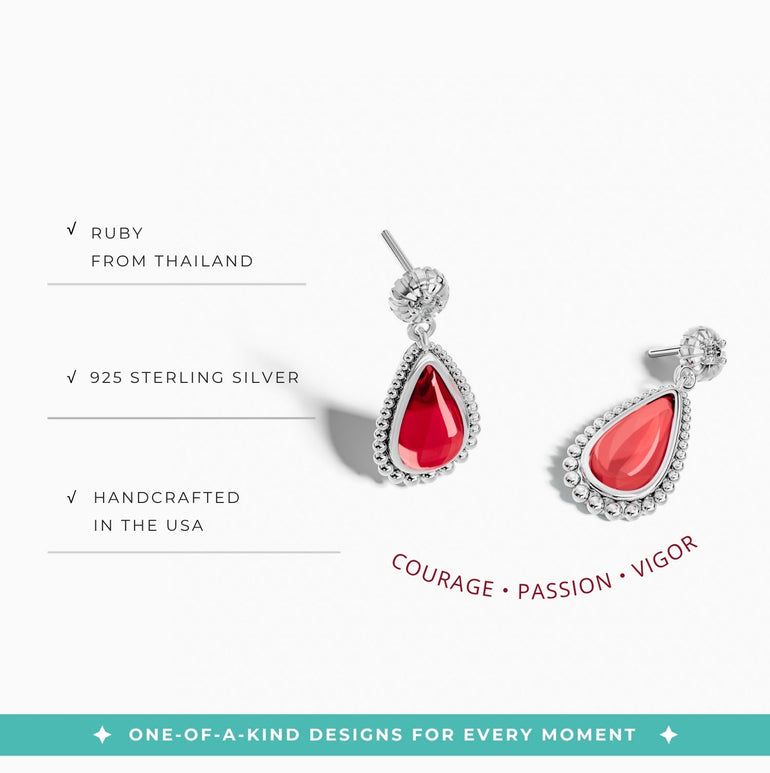 Desert Teardrop Earrings - Ruby - Serene Western