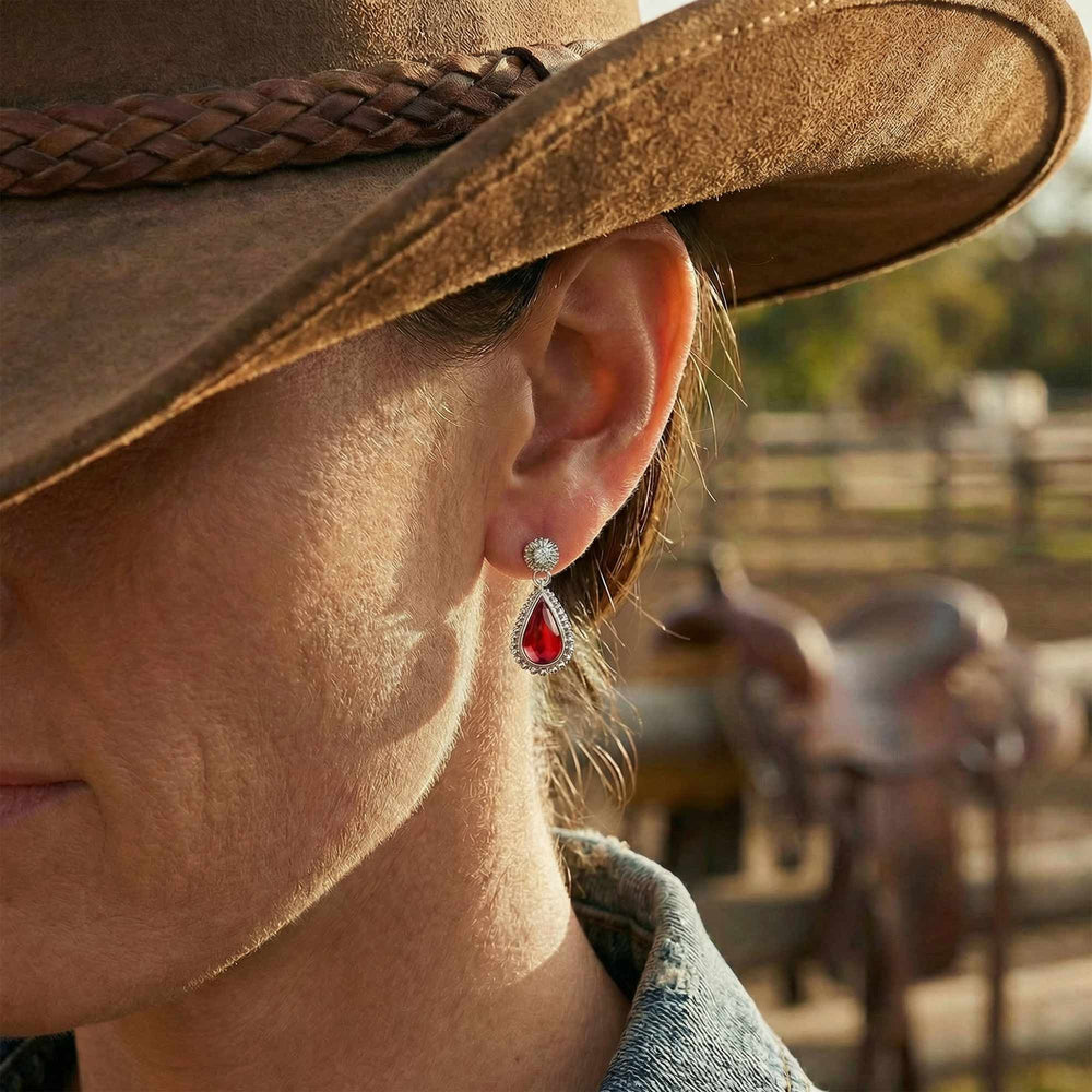 Desert Teardrop Earrings - Ruby - Serene Western