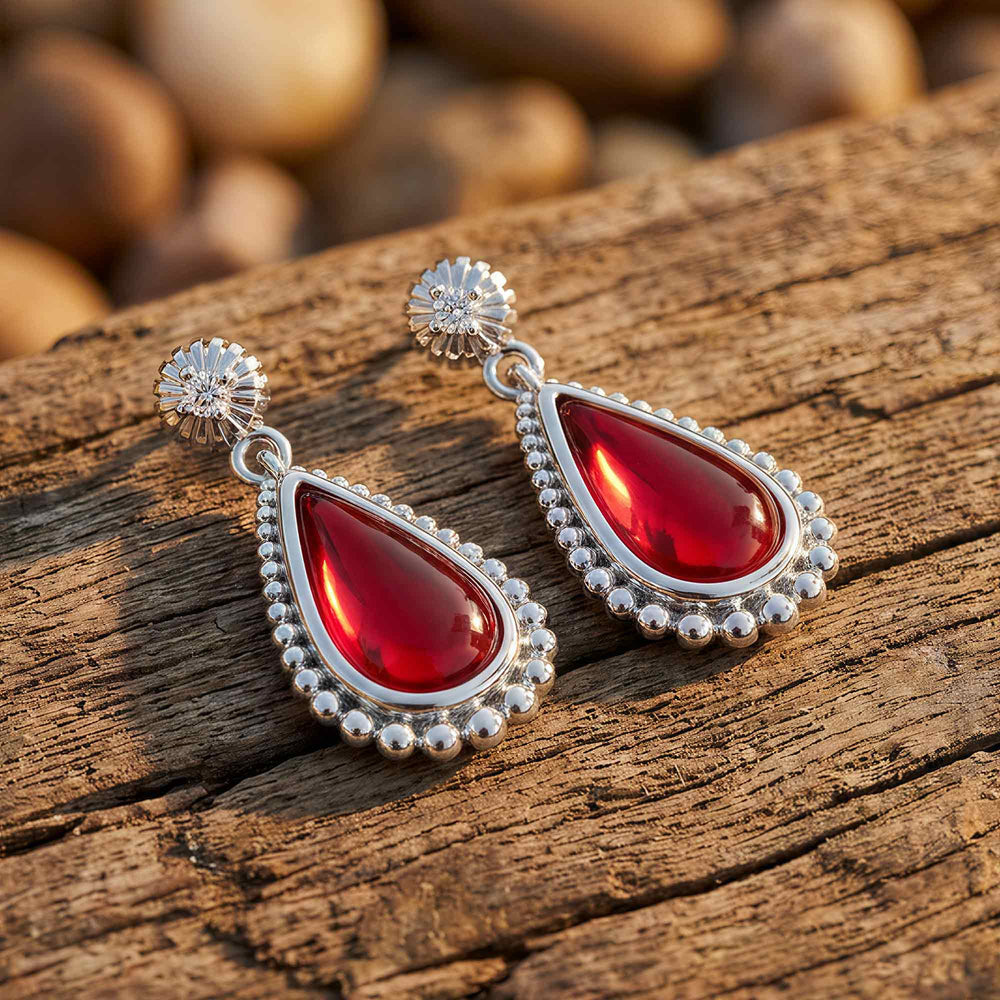 Desert Teardrop Earrings - Ruby - Serene Western