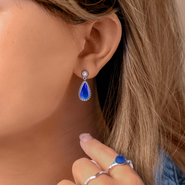 Desert Teardrop Earrings - Sapphire - Serene Western