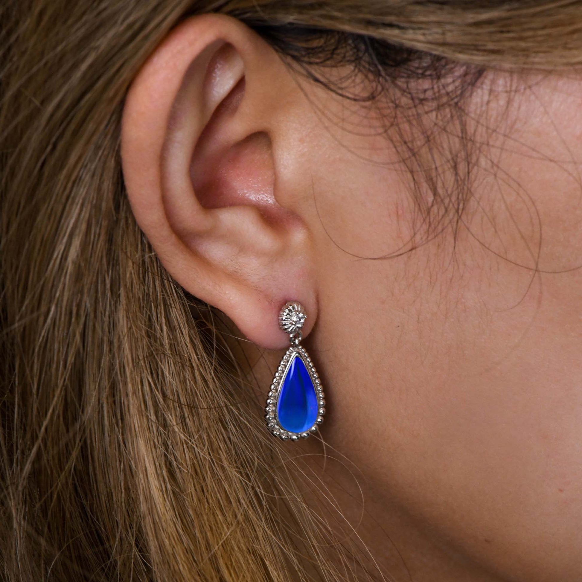 Desert Teardrop Earrings - Sapphire - Serene Western