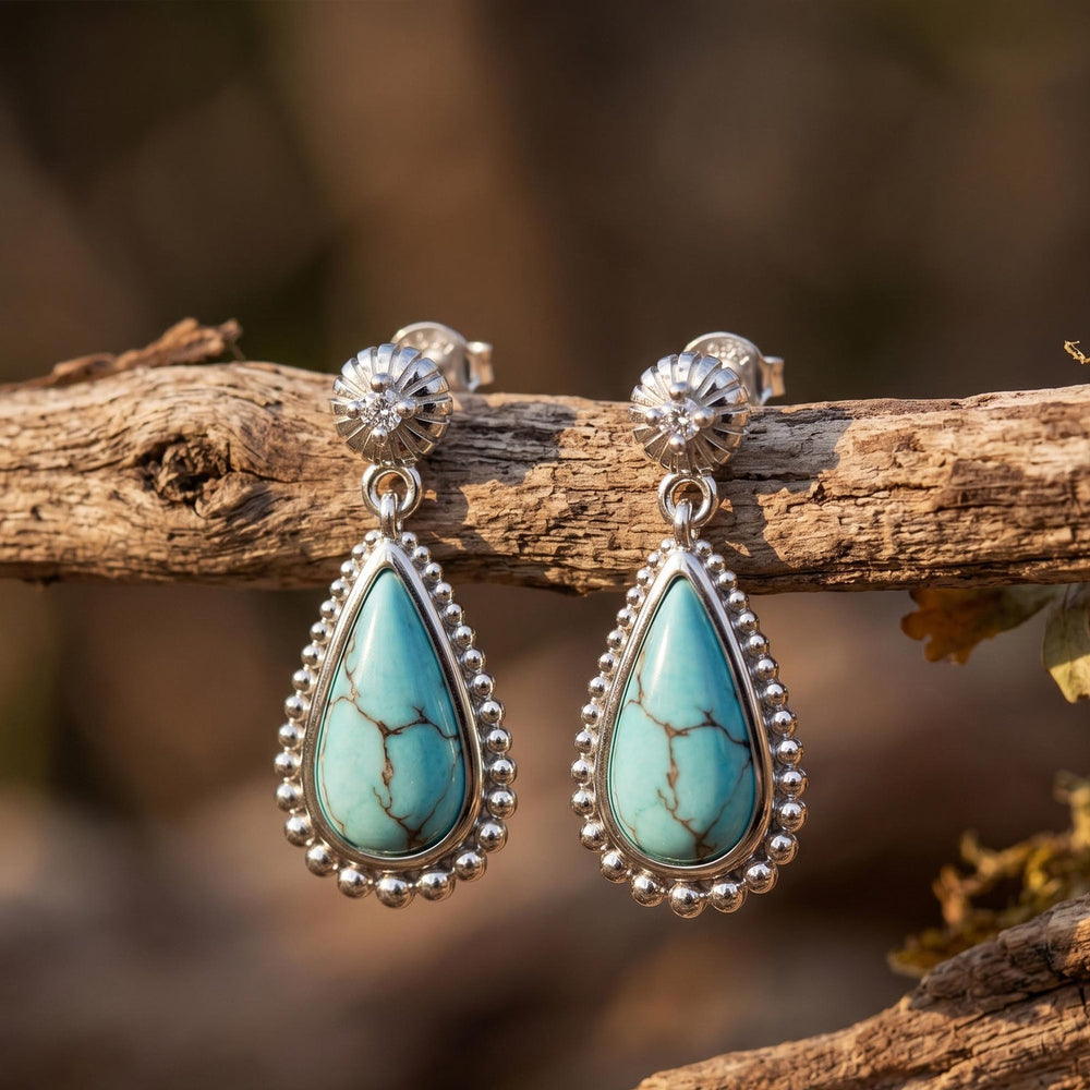 Desert Teardrop Earrings - Turquoise - Serene Western