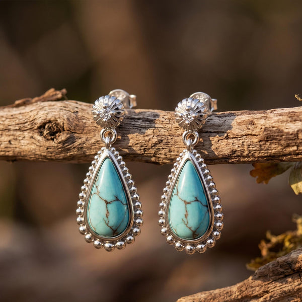Desert Teardrop Earrings - Turquoise