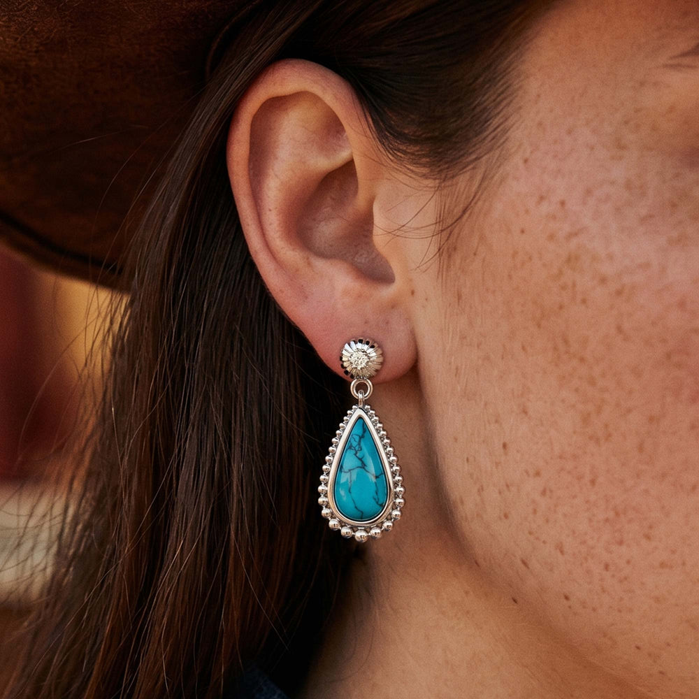 Desert Teardrop Earrings - Turquoise - Serene Western