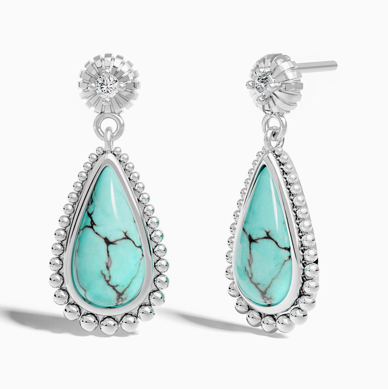 Desert Teardrop Earrings - Turquoise - Serene Western
