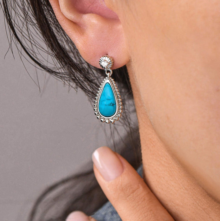 Desert Teardrop Earrings - Turquoise - Serene Western