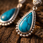 Desert Teardrop Earrings - Turquoise - Serene Western thumbnail