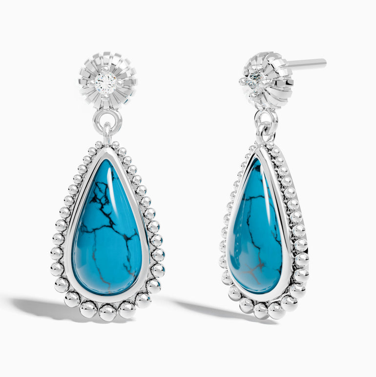 Desert Teardrop Earrings - Turquoise - Serene Western