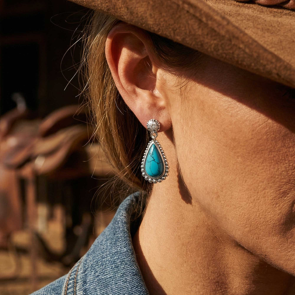 Desert Teardrop Earrings - Turquoise - Serene Western