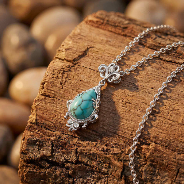 Desert Teardrop Necklace - Turquoise