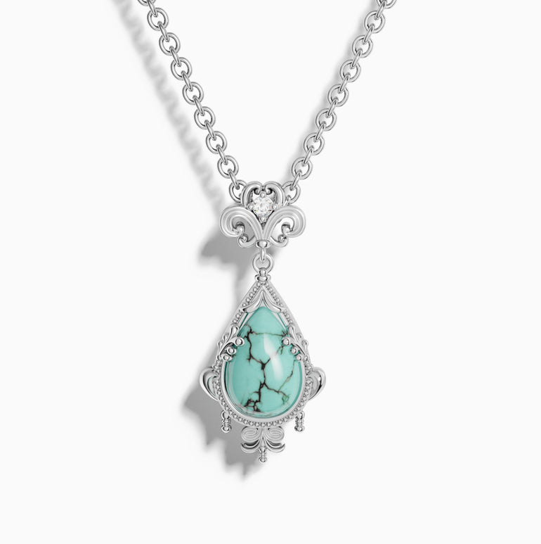 Desert Teardrop Necklace - Turquoise - Serene Western