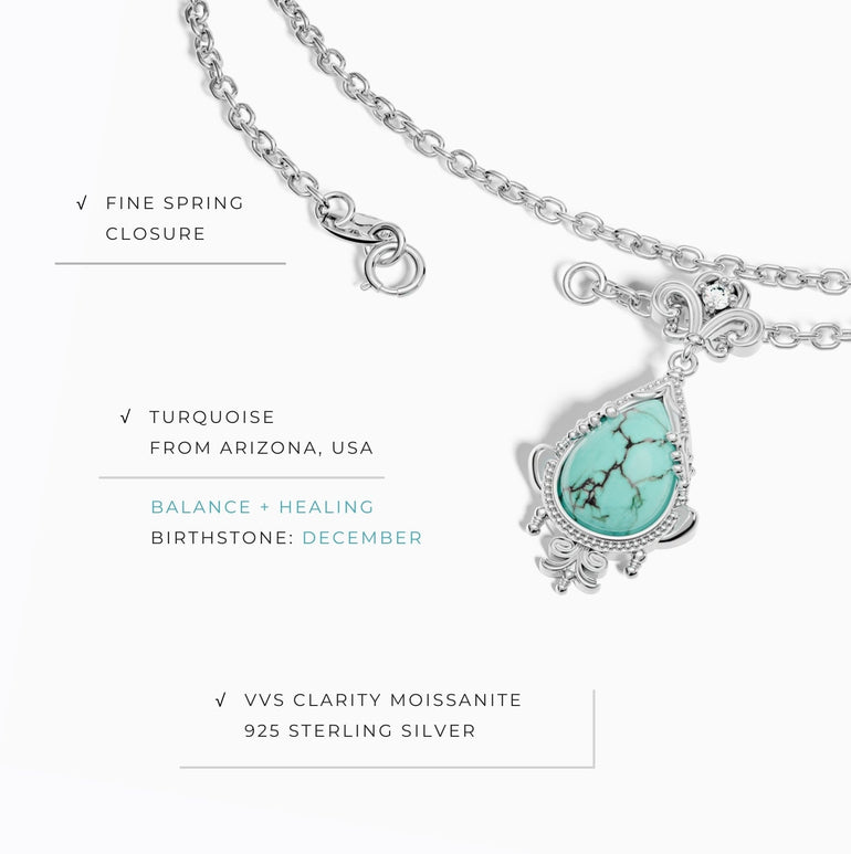 Desert Teardrop Necklace - Turquoise - Serene Western