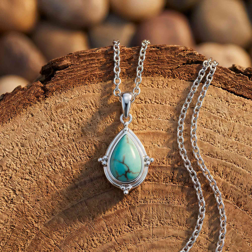 Desert Tears Necklace - Turquoise - Serene Western