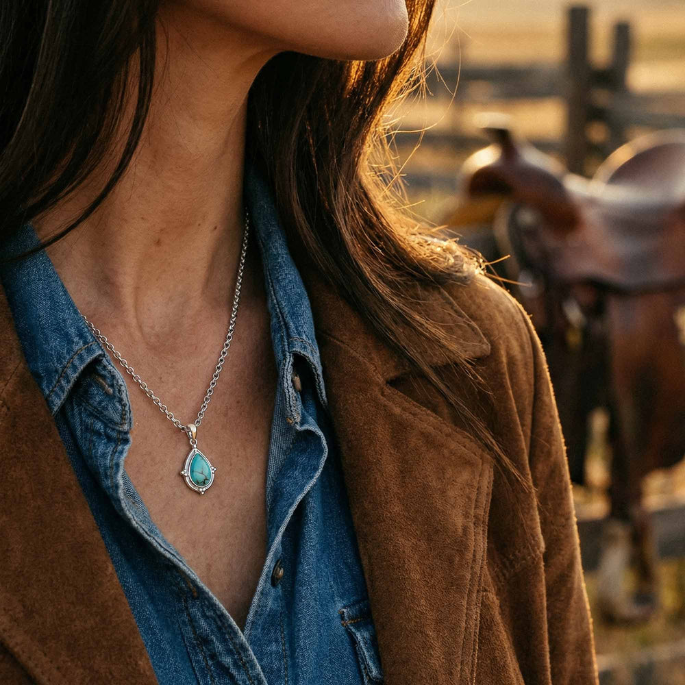 Desert Tears Necklace - Turquoise - Serene Western