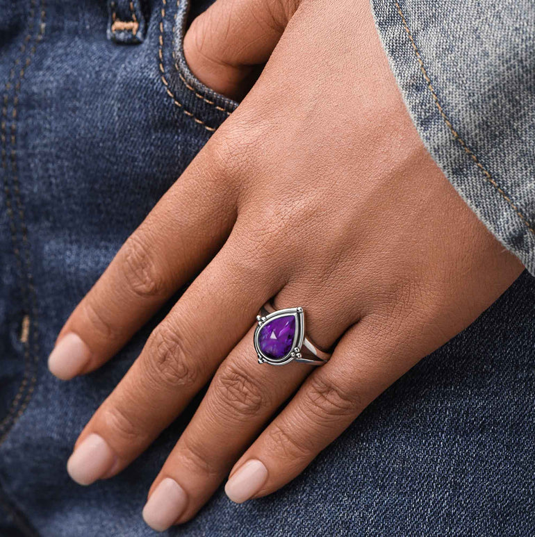 Desert Tears Ring - Amethyst - Serene Western