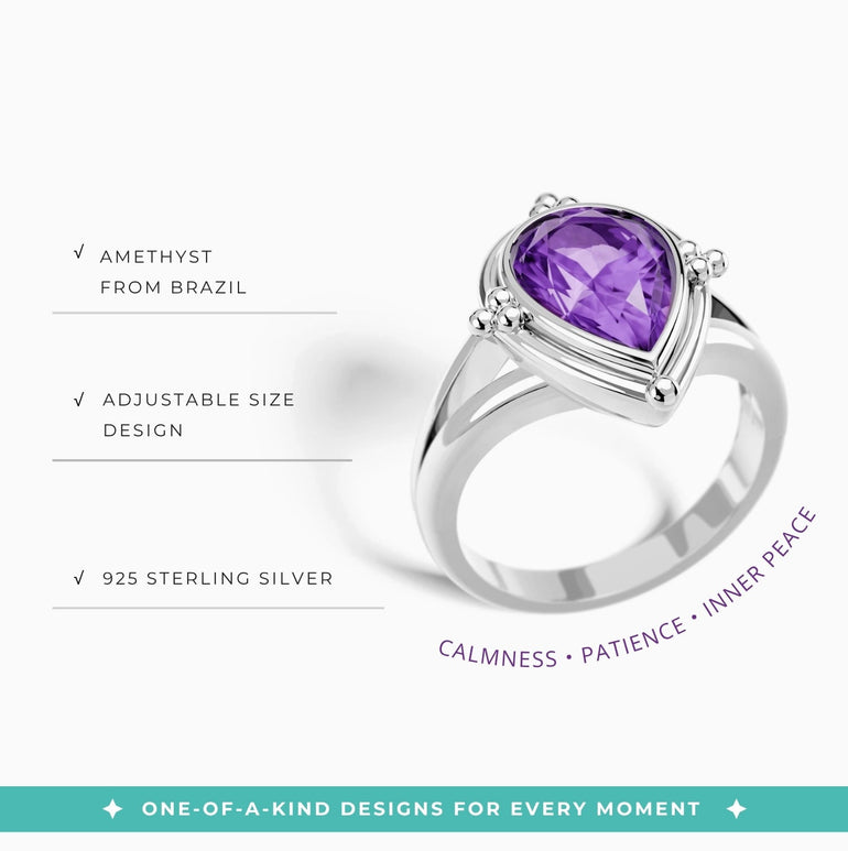 Desert Tears Ring - Amethyst - Serene Western