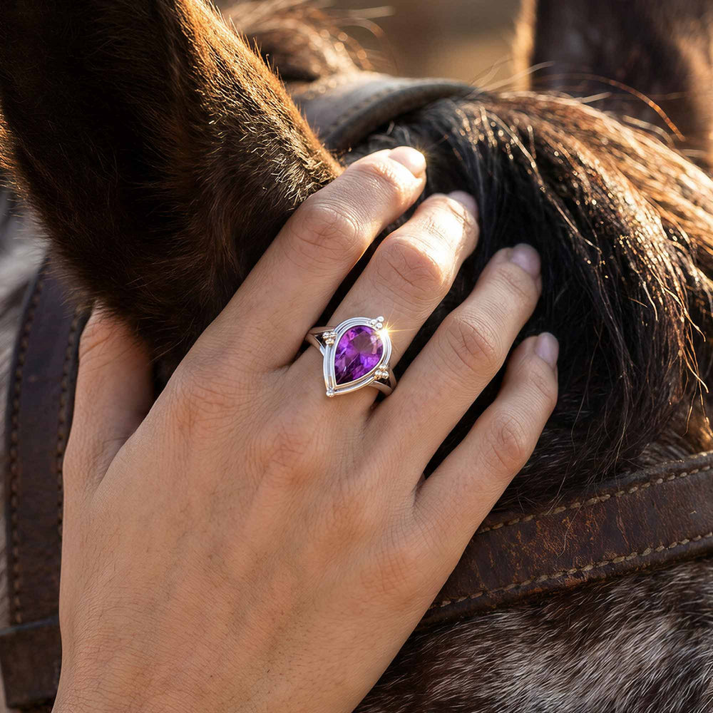Desert Tears Ring - Amethyst - Serene Western