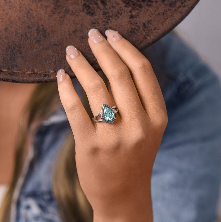Desert Tears Ring - Aquamarine - Serene Western