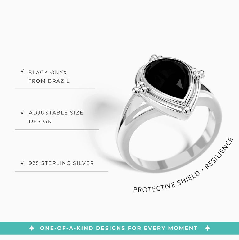 Desert Tears Ring - Black Onyx - Serene Western