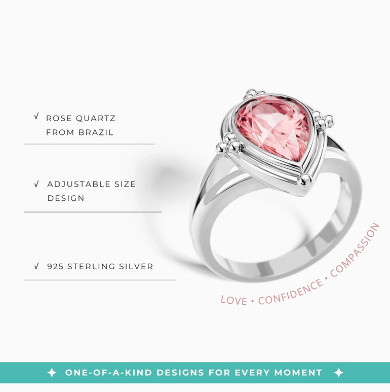 Desert Tears Ring - Rose Quartz - Serene Western