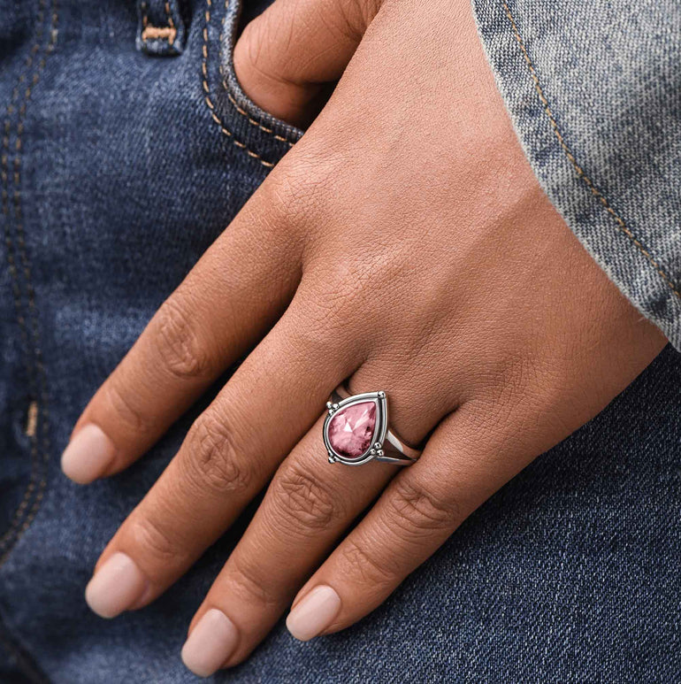 Desert Tears Ring - Rose Quartz - Serene Western