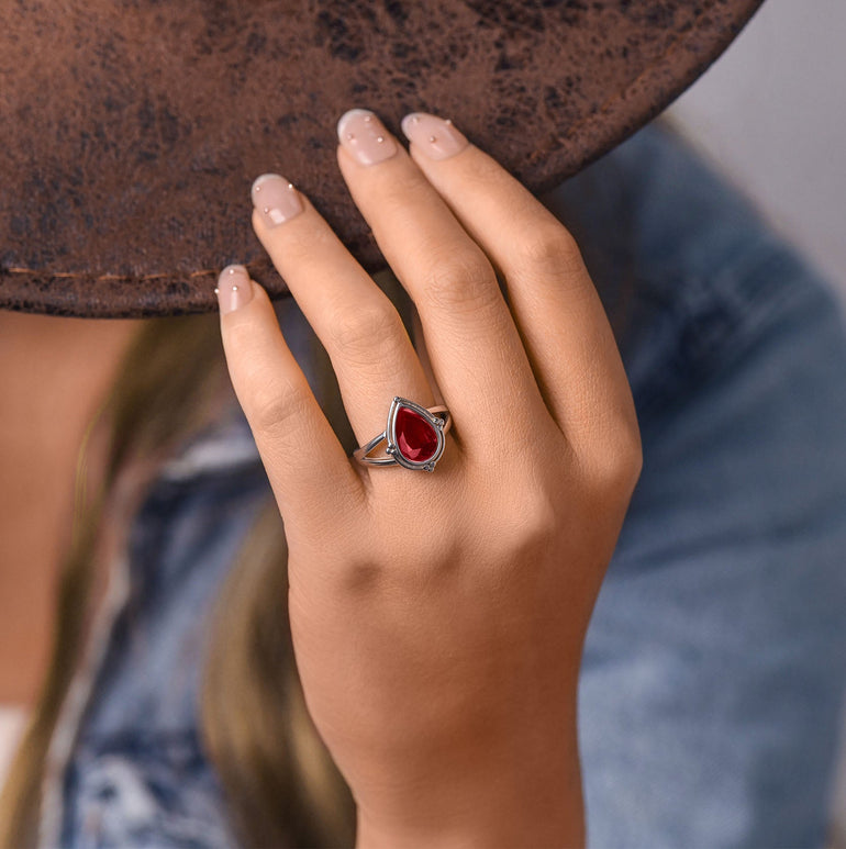 Desert Tears Ring - Ruby - Serene Western