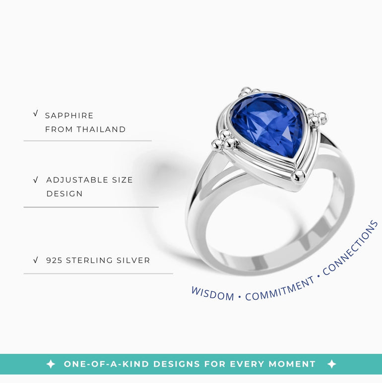 Desert Tears Ring - Sapphire - Serene Western