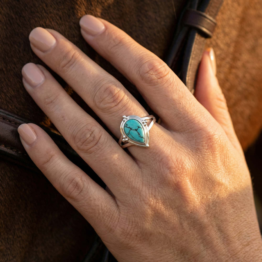 Desert Tears Ring - Turquoise - Serene Western