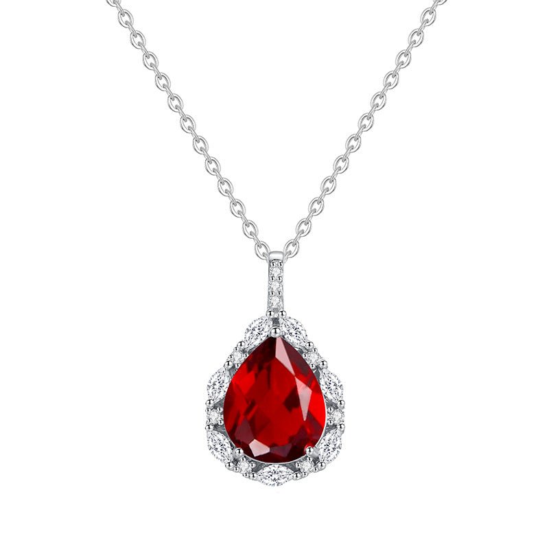 Dewdrop Starfall Necklace - Garnet - Serene Western