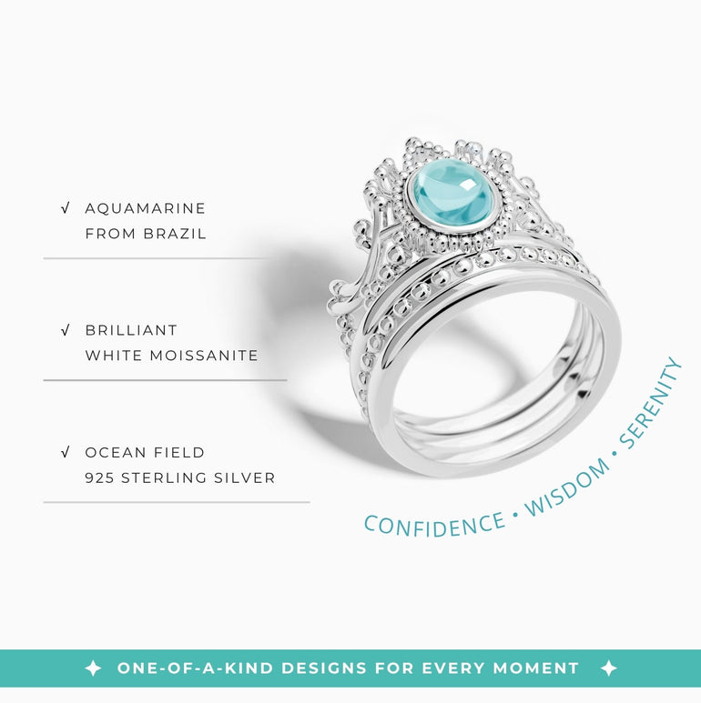 Dustland Crown Ring - Aquamarine - Serene Western