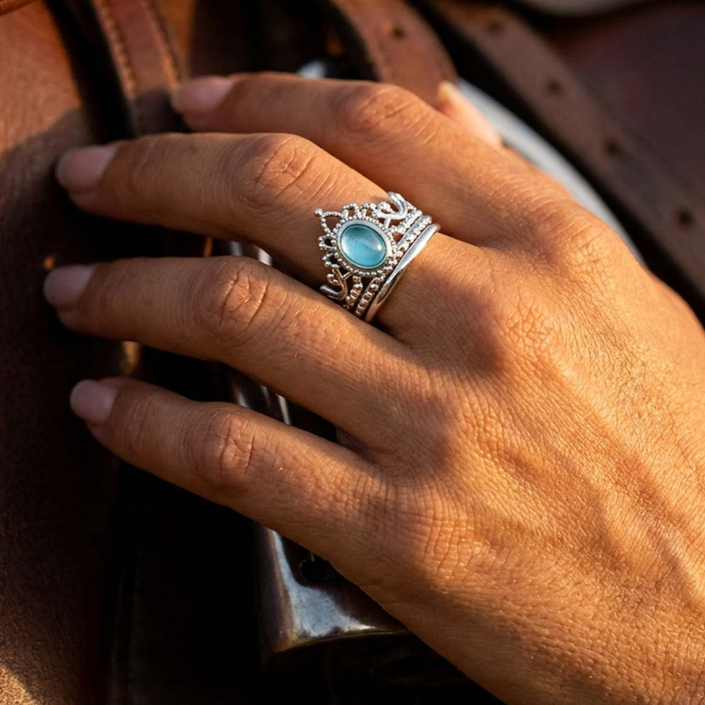 Dustland Crown Ring - Aquamarine - Serene Western