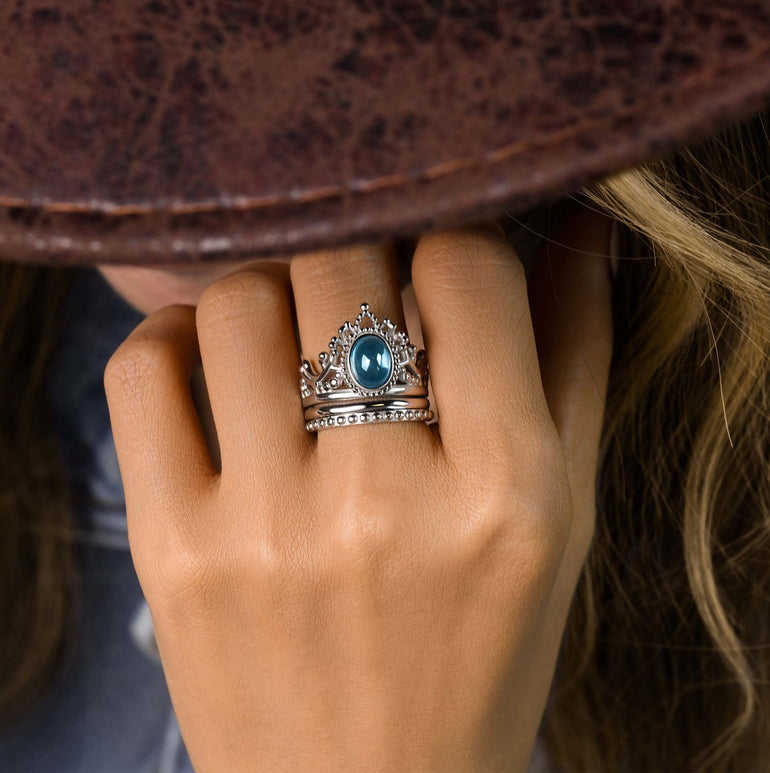 Dustland Crown Ring - Aquamarine - Serene Western