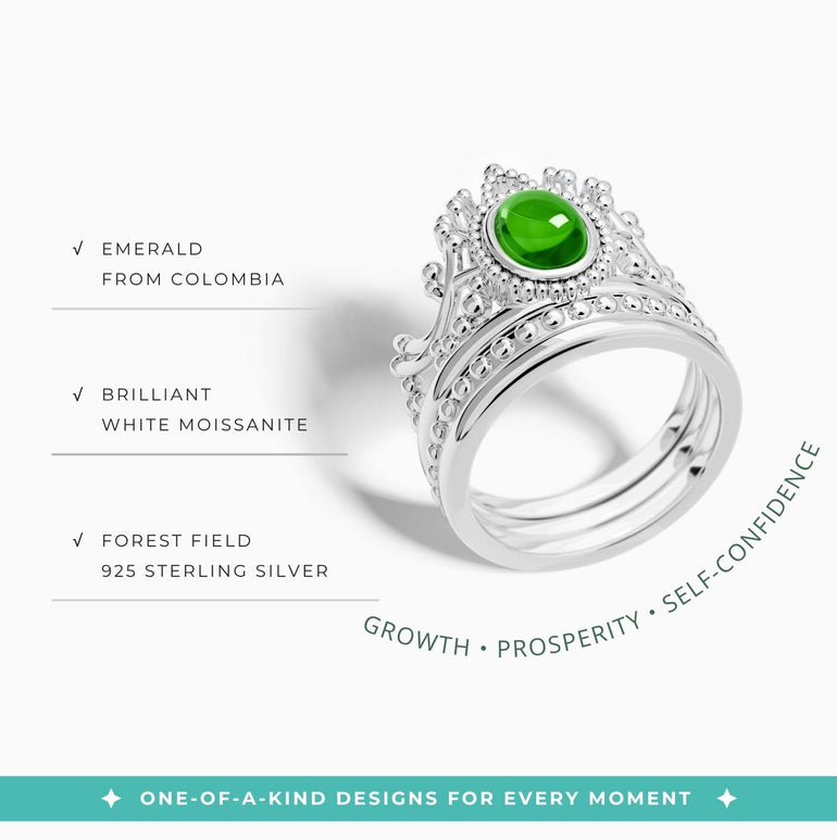 Dustland Crown Ring - Emerald - Serene Western