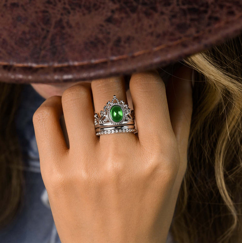 Dustland Crown Ring - Emerald - Serene Western
