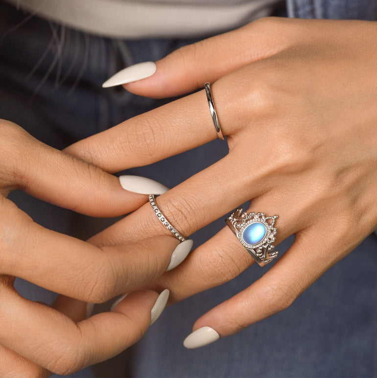 Dustland Crown Ring - Moonstone - Serene Western