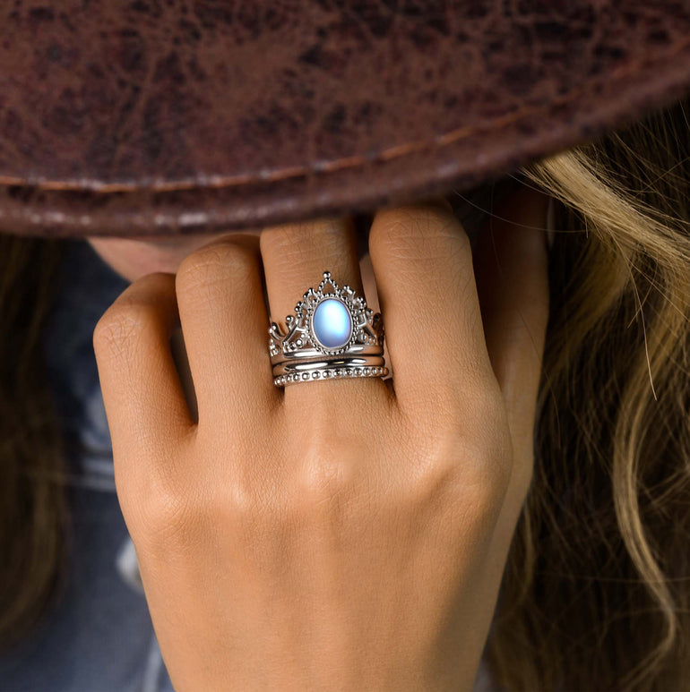 Dustland Crown Ring - Moonstone - Serene Western