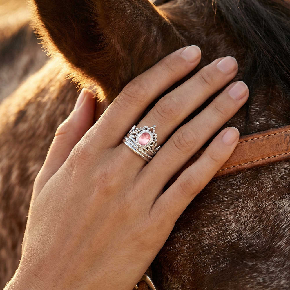 Dustland Crown Ring - Rose Quartz - Serene Western
