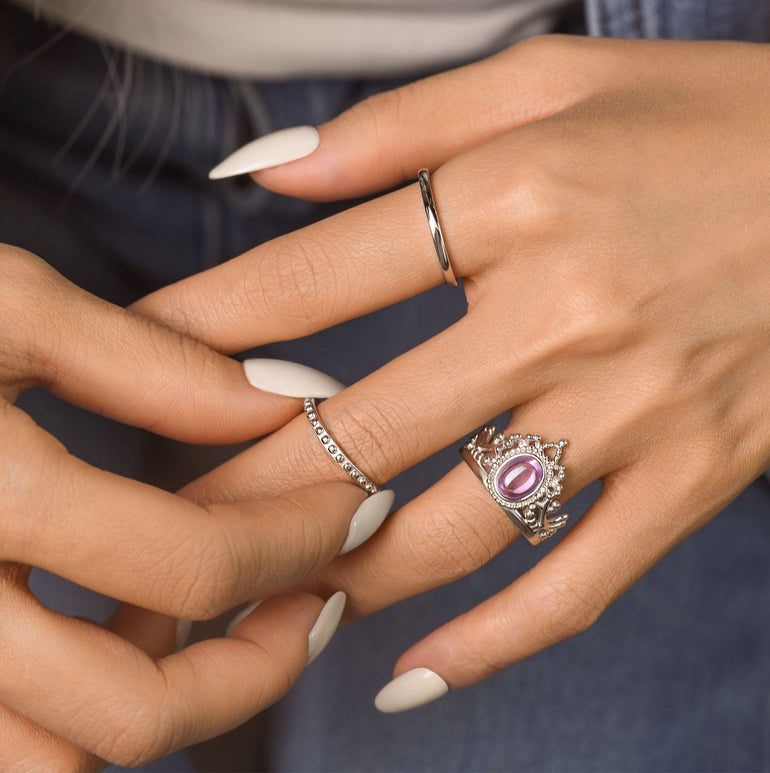 Dustland Crown Ring - Rose Quartz - Serene Western