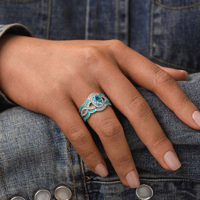 Sunset Canyons Ring - Aquamarine