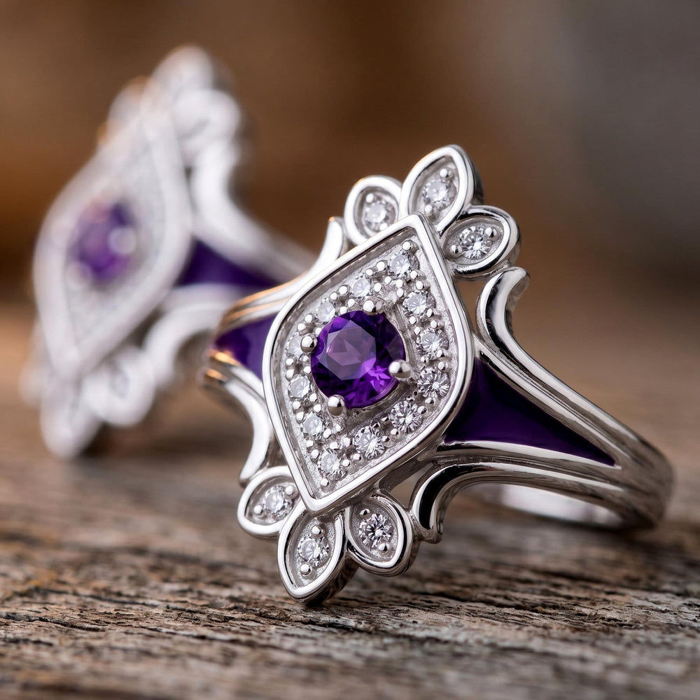 Eagle's Feather Earrings - Amethyst - Serene Western