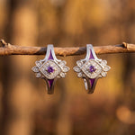 Eagle's Feather Earrings - Amethyst - Serene Western thumbnail