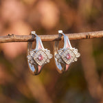 Eagle's Feather Earrings - Rose Quartz - Serene Western thumbnail